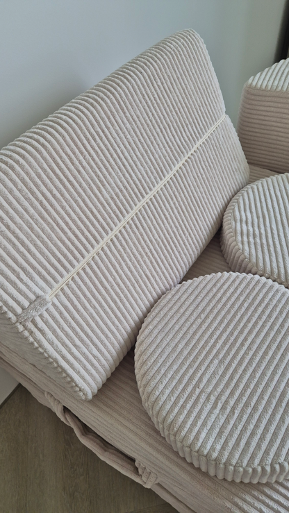 Vaikiška moduline sofa  MODUL2 smėlinės spalvos nuimami audiniai